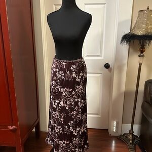 Max Studio Brown and Red Midi Pencil Skirt